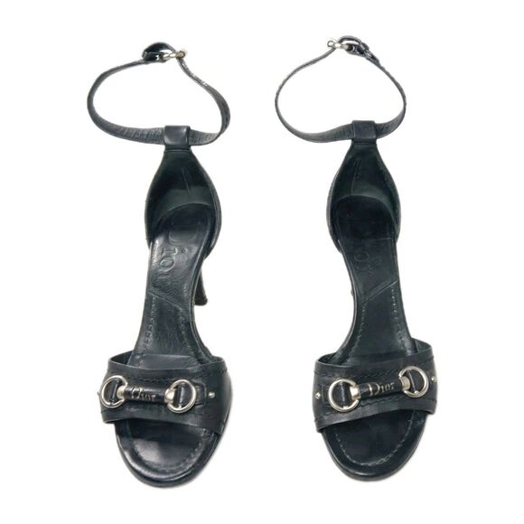 Vintage Dior Horsebit Logo Heeled Sandals Size 36 EU / US 6 - Picture 2 of 12